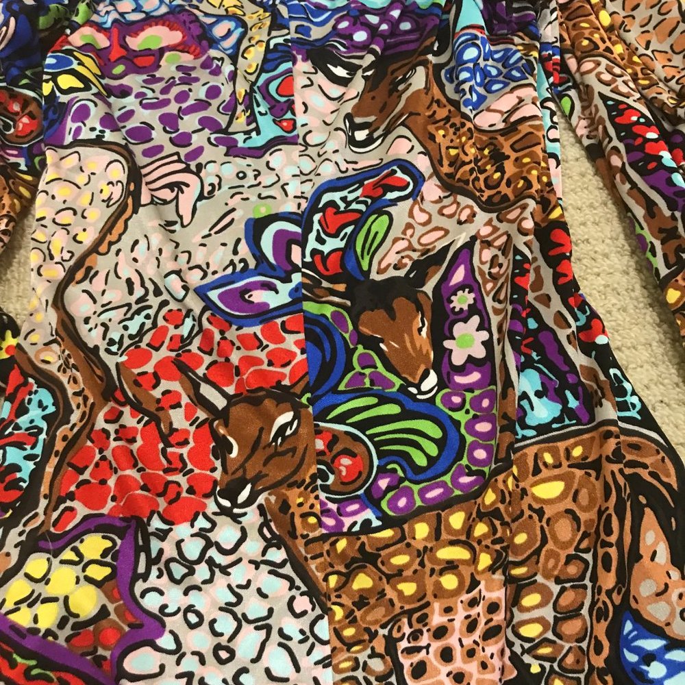 Vintage Betsey Johnson Colorful Bambi Mini icon Runway Dress Size 2 small - Picture 11 of 13